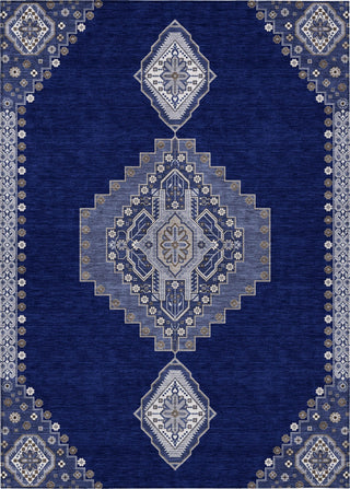Piper Looms Chantille Oriental ACN1014 Navy Machine Washable Area Rug main image