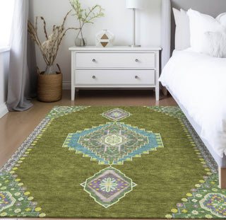 Piper Looms Chantille Oriental ACN1014 Olive Machine Washable Area Rug Lifestyle Image Feature