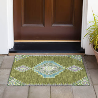 Piper Looms Chantille Oriental ACN1014 Olive Machine Washable Area Rug Scatter Outdoor Lifestyle Image Feature