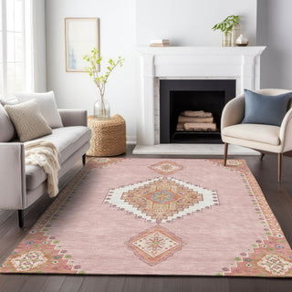 Piper Looms Chantille Oriental ACN1014 Pink Machine Washable Area Rug Lifestyle Image Feature