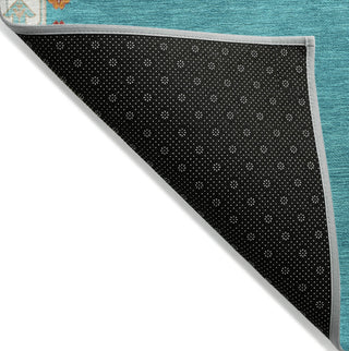 Piper Looms Chantille Oriental ACN1014 Teal Machine Washable Area Rug Backing Image