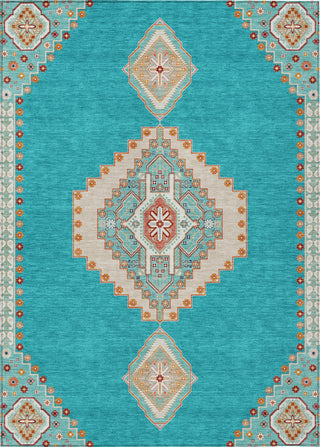 Piper Looms Chantille Oriental ACN1014 Teal Machine Washable Area Rug main image