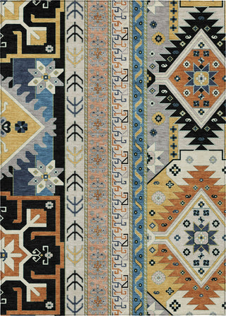 Piper Looms Chantille Aztec ACN1015 Black Machine Washable Area Rug main image