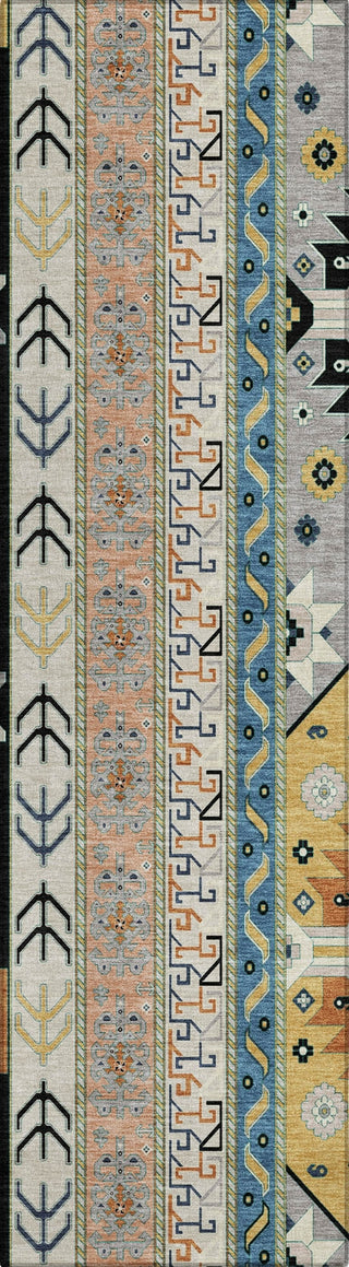 Piper Looms Chantille Aztec ACN1015 Black Machine Washable Area Rug Runner Main Image