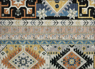 Piper Looms Chantille Aztec ACN1015 Black Machine Washable Area Rug Scatter Main Image