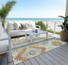 Piper Looms Chantille Aztec ACN1015 Ivory Machine Washable Area Rug Outdoor Lifestyle Image Feature