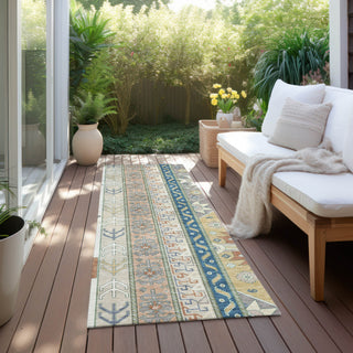 Piper Looms Chantille Aztec ACN1015 Ivory Machine Washable Area Rug Runner Outdoor Lifestyle Image Feature