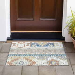 Piper Looms Chantille Aztec ACN1015 Ivory Machine Washable Area Rug Scatter Outdoor Lifestyle Image Feature