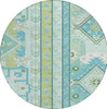 Piper Looms Chantille Aztec ACN1015 Mint Machine Washable Area Rug Round Main Image