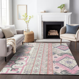 Piper Looms Chantille Aztec ACN1015 Pink Machine Washable Area Rug Lifestyle Image Feature