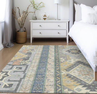 Piper Looms Chantille Aztec ACN1015 Silver Machine Washable Area Rug Lifestyle Image Feature