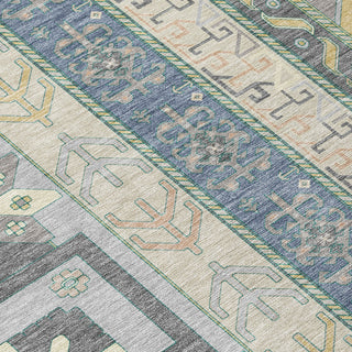 Piper Looms Chantille Aztec ACN1015 Silver Machine Washable Area Rug Swatch Image