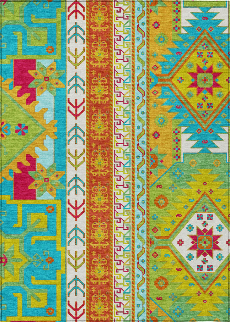 Piper Looms Chantille Aztec ACN1015 Teal Machine Washable Area Rug main image