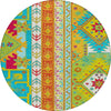 Piper Looms Chantille Aztec ACN1015 Teal Machine Washable Area Rug Round Main Image