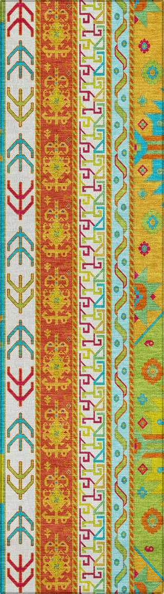 Piper Looms Chantille Aztec ACN1015 Teal Machine Washable Area Rug Runner Main Image