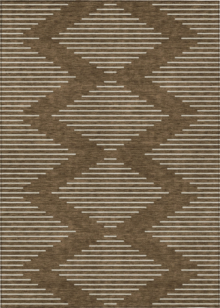 Piper Looms Chantille Geometric ACN1016 Brown Machine Washable Area Rug main image