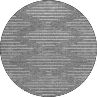 Piper Looms Chantille Geometric ACN1016 Charcoal Machine Washable Area Rug Round Main Image
