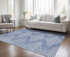 Piper Looms Chantille Geometric ACN1016 Denim Machine Washable Area Rug Lifestyle Image Feature