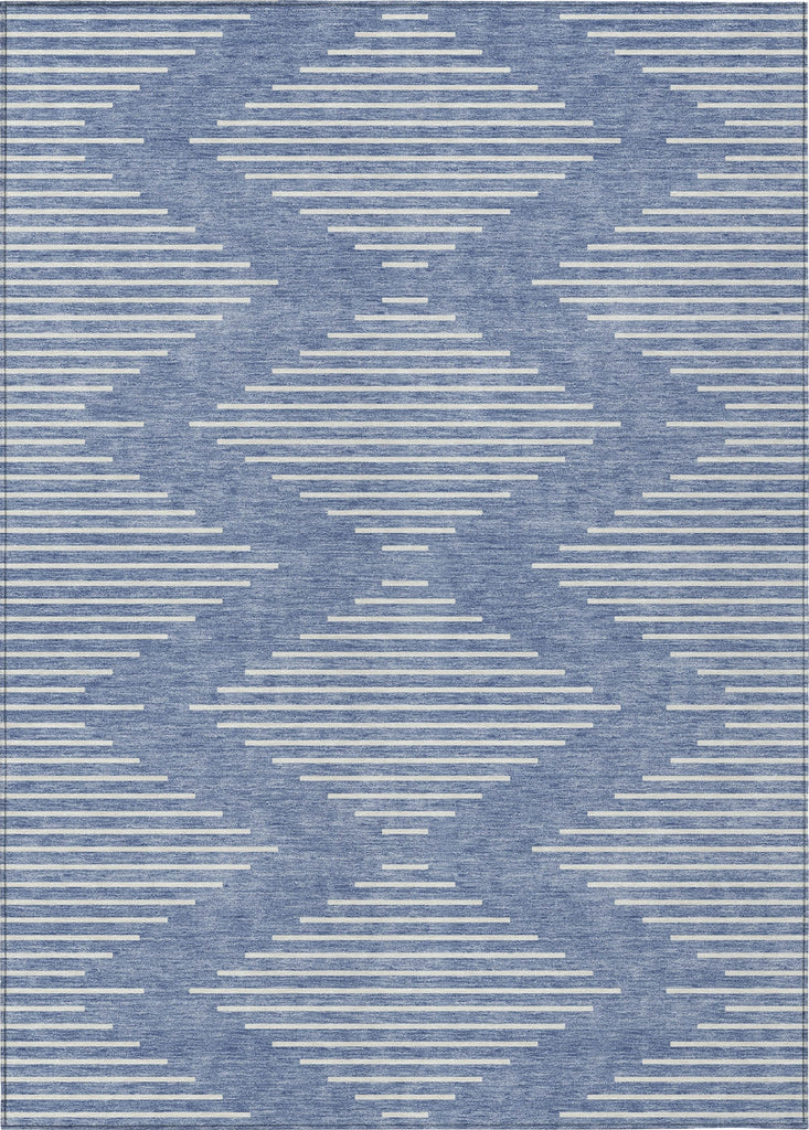 Piper Looms Chantille Geometric ACN1016 Denim Machine Washable Area Rug main image