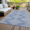 Piper Looms Chantille Geometric ACN1016 Denim Machine Washable Area Rug Outdoor Lifestyle Image Feature