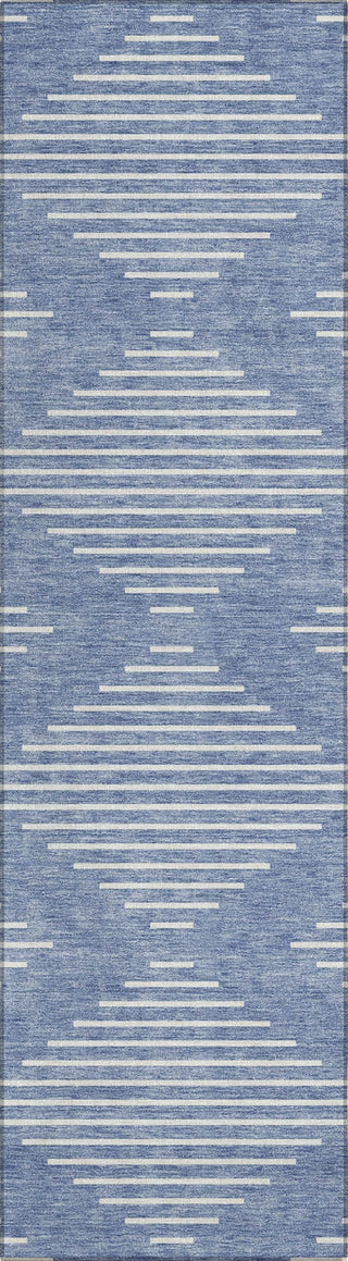 Piper Looms Chantille Geometric ACN1016 Denim Machine Washable Area Rug Runner Main Image