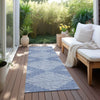 Piper Looms Chantille Geometric ACN1016 Denim Machine Washable Area Rug Runner Outdoor Lifestyle Image Feature