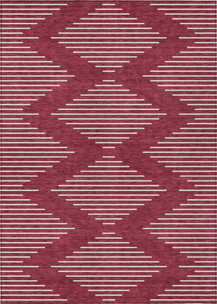 Piper Looms Chantille Geometric ACN1016 Garnet Machine Washable Area Rug main image