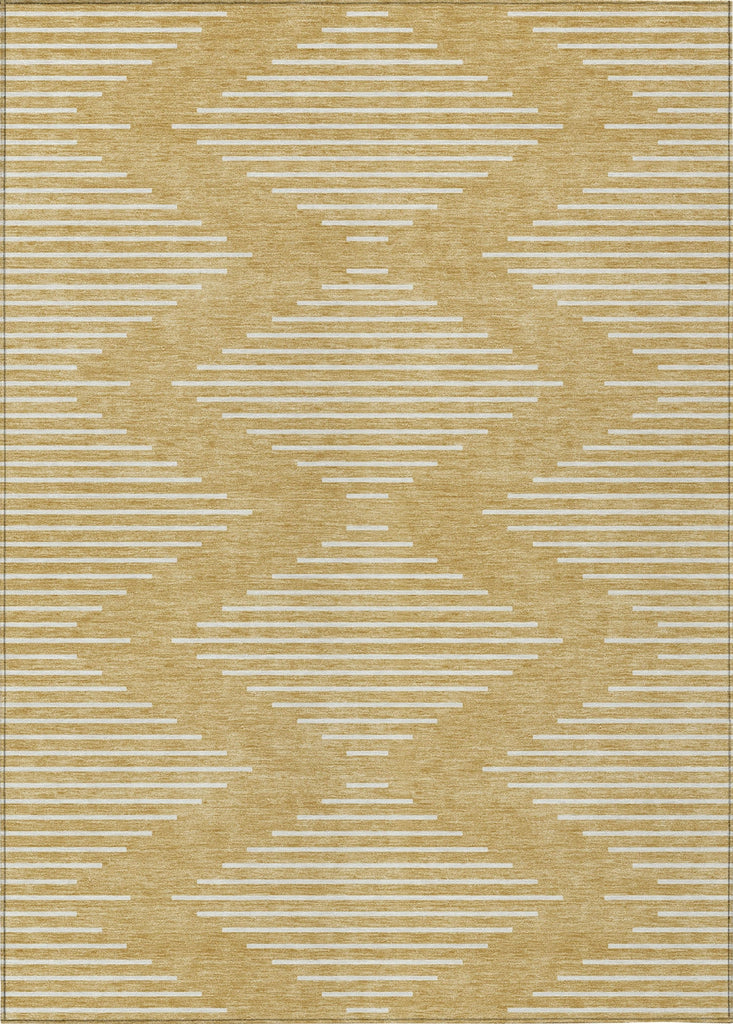Piper Looms Chantille Geometric ACN1016 Gold Machine Washable Area Rug main image