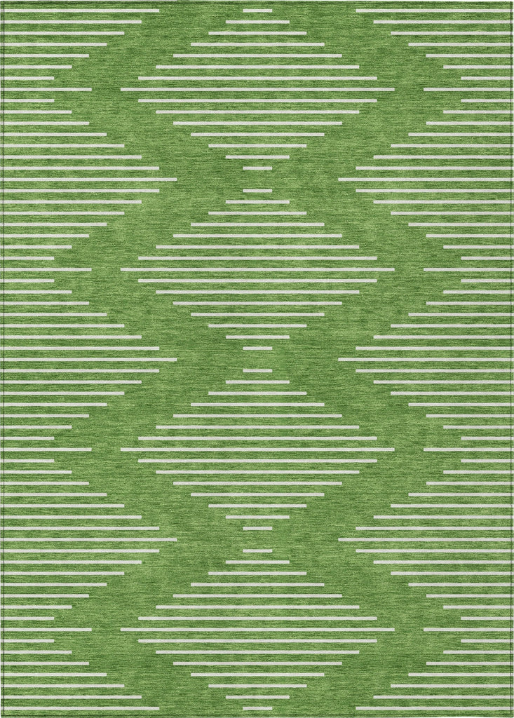 Piper Looms Chantille Geometric ACN1016 Green Machine Washable Area Rug main image