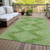 Piper Looms Chantille Geometric ACN1016 Green Machine Washable Area Rug Outdoor Lifestyle Image Feature