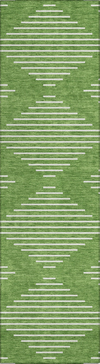Piper Looms Chantille Geometric ACN1016 Green Machine Washable Area Rug Runner Main Image