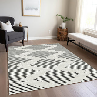 Piper Looms Chantille Geometric ACN1016 Ivory Machine Washable Area Rug Lifestyle Image Feature