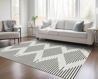 Piper Looms Chantille Geometric ACN1016 Ivory Machine Washable Area Rug Lifestyle Image Feature