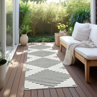 Piper Looms Chantille Geometric ACN1016 Ivory Machine Washable Area Rug Runner Outdoor Lifestyle Image Feature