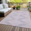 Piper Looms Chantille Geometric ACN1016 Lavender Machine Washable Area Rug Outdoor Lifestyle Image Feature