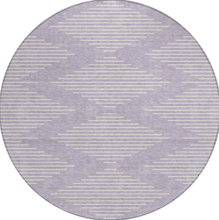 Piper Looms Chantille Geometric ACN1016 Lavender Machine Washable Area Rug Round Main Image