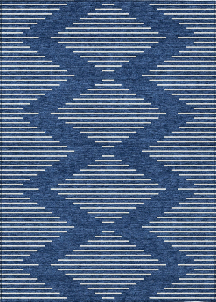 Piper Looms Chantille Geometric ACN1016 Navy Machine Washable Area Rug main image