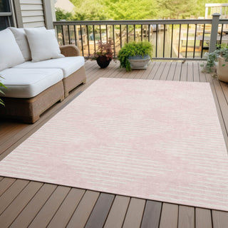 Piper Looms Chantille Geometric ACN1016 Pink Machine Washable Area Rug Outdoor Lifestyle Image Feature