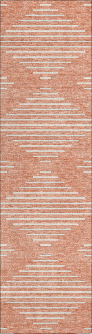 Piper Looms Chantille Geometric ACN1016 Salmon Machine Washable Area Rug Runner Main Image