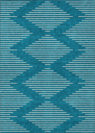 Piper Looms Chantille Geometric ACN1016 Teal Machine Washable Area Rug main image