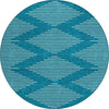 Piper Looms Chantille Geometric ACN1016 Teal Machine Washable Area Rug Round Main Image