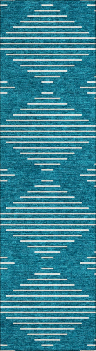 Piper Looms Chantille Geometric ACN1016 Teal Machine Washable Area Rug Runner Main Image