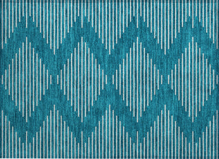 Piper Looms Chantille Geometric ACN1016 Teal Machine Washable Area Rug Scatter Main Image