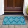 Piper Looms Chantille Geometric ACN1016 Teal Machine Washable Area Rug Scatter Outdoor Lifestyle Image Feature
