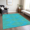 Piper Looms Chantille Geometric ACN1017 Aqua Machine Washable Area Rug Lifestyle Image Feature
