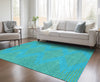Piper Looms Chantille Geometric ACN1017 Aqua Machine Washable Area Rug Lifestyle Image Feature