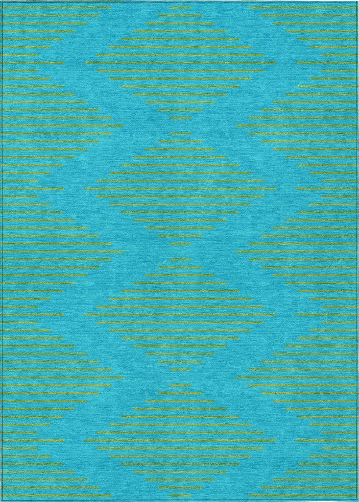 Piper Looms Chantille Geometric ACN1017 Aqua Machine Washable Area Rug main image