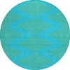 Piper Looms Chantille Geometric ACN1017 Aqua Machine Washable Area Rug Round Main Image