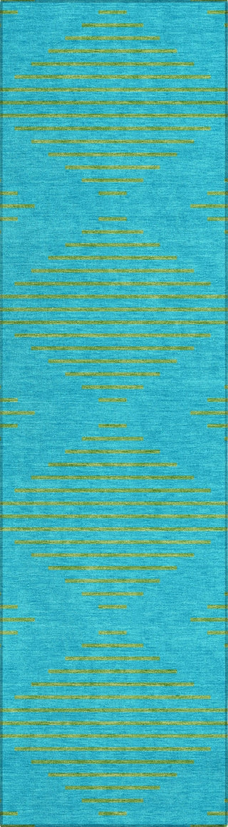 Piper Looms Chantille Geometric ACN1017 Aqua Machine Washable Area Rug Runner Main Image