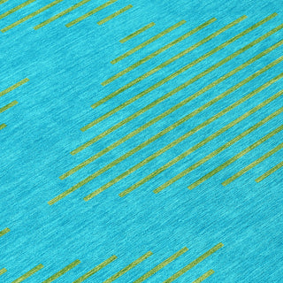 Piper Looms Chantille Geometric ACN1017 Aqua Machine Washable Area Rug Swatch Image